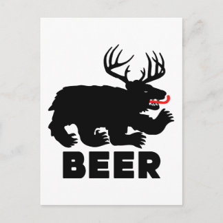 Bier -- Beer + herten Briefkaart