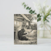 Bier - Beer, hond en Donkey Briefkaart (Staand voorkant)