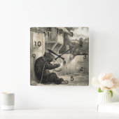 Bier - Beer, hond en Donkey Square Wall klok (Huis)