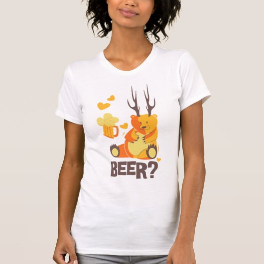 Bier? Beer met Antlers-T-shirt T-shirt (Voorkant)
