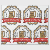 Bier Beste Kwaliteit Craft Brew Badge Cadeaupapier (Vlak)