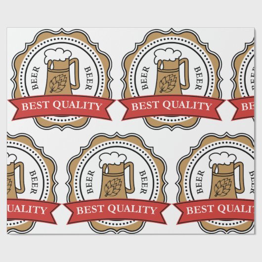 Bier Beste Kwaliteit Craft Brew Badge Cadeaupapier (Vlak)