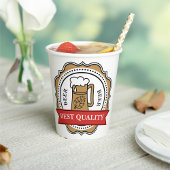 Bier Beste Kwaliteit Craft Brew Badge Papieren Bekers