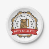 Bier Beste Kwaliteit Craft Brew Badge Papieren Bordje (Voorkant)