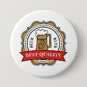 Bier Beste Kwaliteit Craft Brew Badge Ronde Button 7,6 Cm (Voorkant)