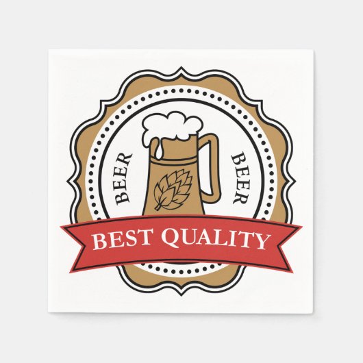 Bier Beste Kwaliteit Craft Brew Badge Servet (Voorkant)
