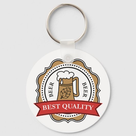 Bier Beste Kwaliteit Craft Brew Badge Sleutelhanger (Voorkant)