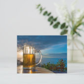 Bier bij zonsondergang briefkaart (Staand voorkant)