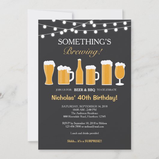 Bier Birthday Invitation, volwassen verjaardag Kaart (Voorkant)