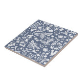 Bier Blauw Witte botanische flacon Delft Denim Tegeltje (Zijkant)