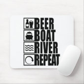 Bier Boot Rivier Herhaling Drinken Rivier Leven  Muismat (Met muis)