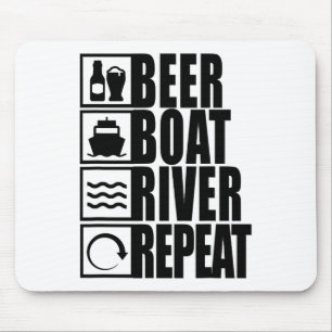Bier Boot Rivier Herhaling Drinken Rivier Leven Muismat