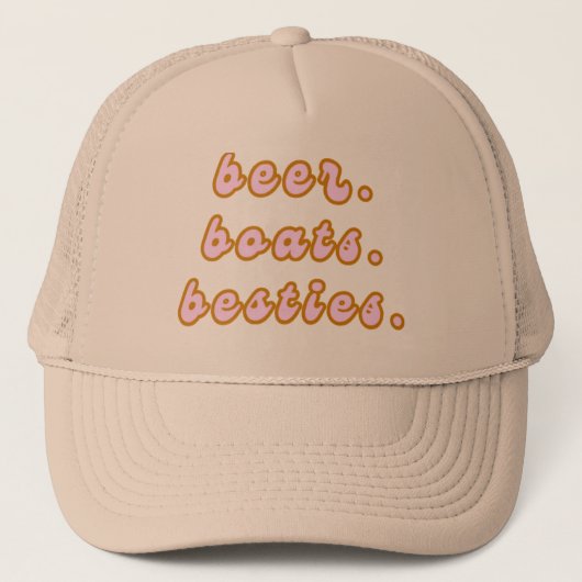 Bier, Boten & Besties Trucker Hat Pet (Voorkant)