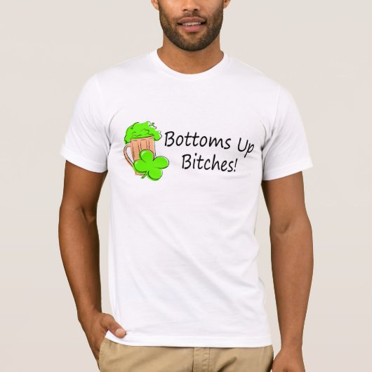 Bier Bottoms omhoog T-shirt (Voorkant)