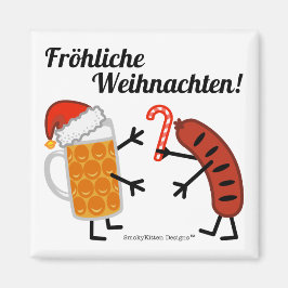 Bier & Bratwurst - Fröhliche Weihnachten! Magneet