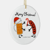 Bier & Bratwurst - Vrolijk kerstfeest! (personalis Keramisch Ornament (Rechts)