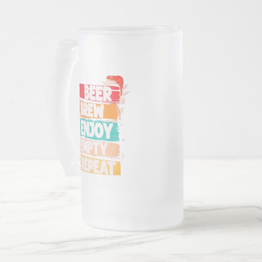 Bier Brew Geniet van lege herhaling Matglas Bierpul (Voorkant links)