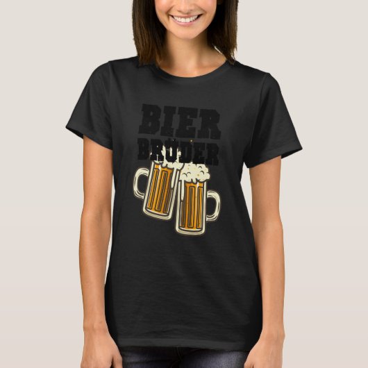 Bier Brüder drinking and party motif groups T-shirt (Voorkant)