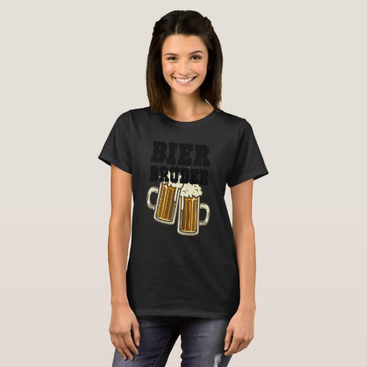 Bier Brüder drinking and party motif groups T-shirt (Voorkant volledig)