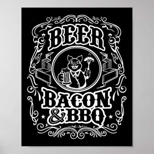 Bier Bycon en BBQ Poster (Voorkant)