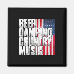 Bier Camping Countrymuziek Patriottische Amerikaan Magneet