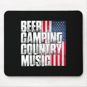 Bier Camping Countrymuziek Patriottische Amerikaan Muismat