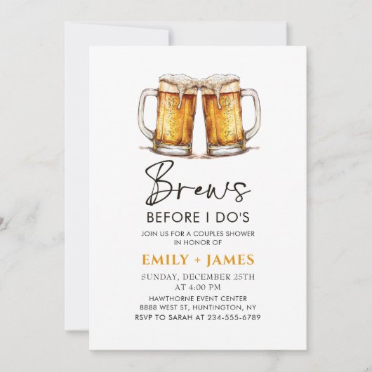 Bier Casual Koppels Bruiloft Vrijgezellenfeest Kaart (Voorkant)