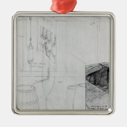 Bier Cellar-apparatuur, 1825 Metalen Ornament (Voorkant)