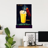Bier Champagne Wijn Drank Vintage Reisposter Poster (Thuiskantoor)