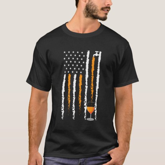 Bier Crafting Brouwerij Patriottische Amerikaanse T-shirt (Voorkant)