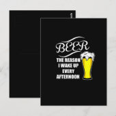 bier de reden dat ik elke middag wakker word briefkaart (Voorkant / Achterkant)