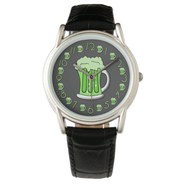 Bier Dertig St Patricks Dag Editie Horloge (Voorkant)