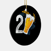 Bier Drink 21e verjaardag van de 21e verjaardag Keramisch Ornament (Rechts)