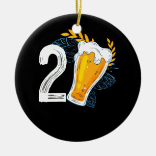 Bier Drink 21e verjaardag van de 21e verjaardag Keramisch Ornament