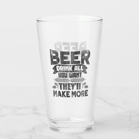 Bier Drink alles wat je wilt Glas (Achterkant)