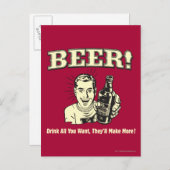 Bier: Drink alles wat ze willen maken Briefkaart (Voorkant / Achterkant)