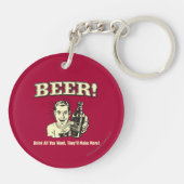 Bier: Drink alles wat ze willen maken Sleutelhanger (Achterkant)