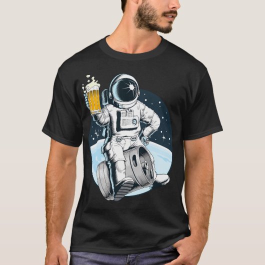 Bier Drink astronaut - Grappig Lager Alcohol T-shirt (Voorkant)