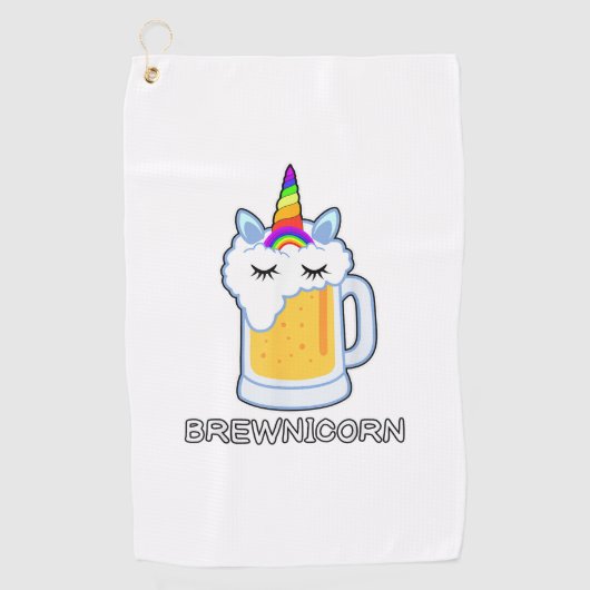 Bier Drink Brewnicorn Schattigee Eenhoorn Party Br Golfhanddoek (Voorkant)