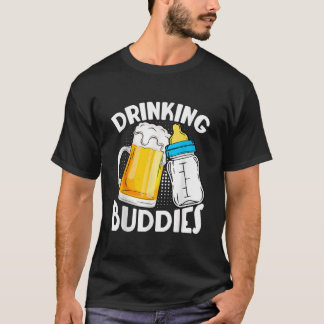 Bier Drink Buddies Vader Zoon Daughter Fist Vader T-shirt