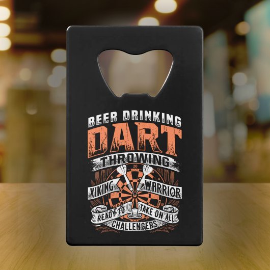 Bier Drink Dart Viking Warrior - Dart Speler Creditkaart Flessenopener