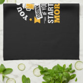 Bier Drink de hele dag en begin 's ochtends 's och Theedoek (Gevouwen)