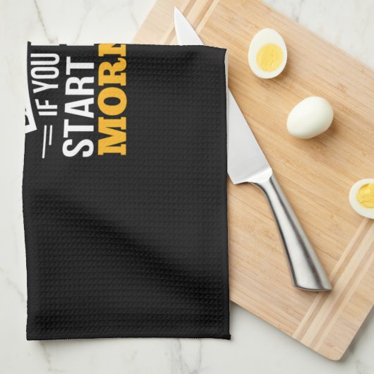 Bier Drink de hele dag en begin 's ochtends 's och Theedoek (Quarter Fold)