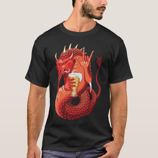 Bier Drink Dragon Mannen T-Shirt (Voorkant)