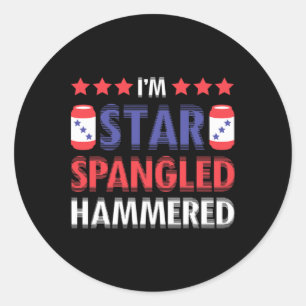 Bier Drink drinker Alcohol Funny 4th of July Ha Ronde Sticker