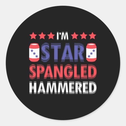 Bier Drink drinker Alcohol Funny 4th of July Ha Ronde Sticker (Voorkant)