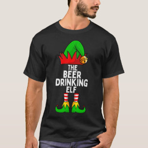 Bier Drink Elf Bijpassende Familie Kerstmis T-Shir T-shirt