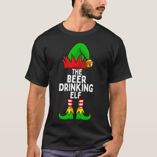 Bier Drink Elf Bijpassende Familie Kerstmis T-Shir T-shirt (Voorkant)