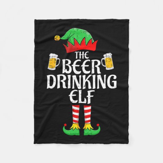 Bier Drink Elf Matching Family - kerstgroep Fleece Deken (Voorkant)