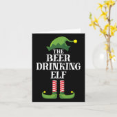 Bier Drink Elf Matching Family - kerstgroep Kaart (Gele Bloem)